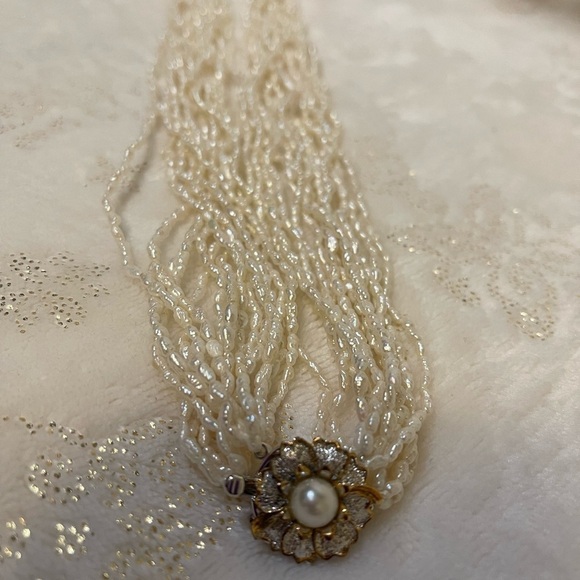 GENUINE fresh water pearl flower pendant necklace - Picture 5 of 12